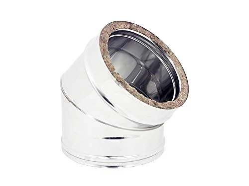 gomito doppia parete a 45° ø 80/130 mm