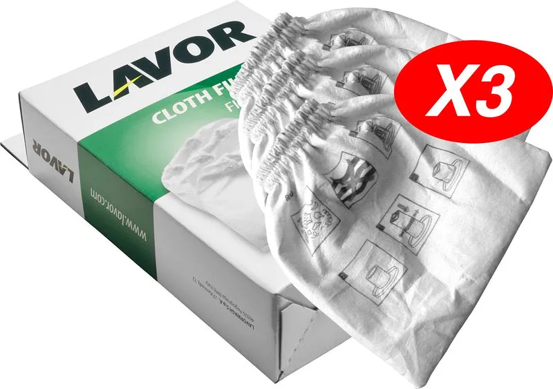 filtro panno di ricambio per aspirapolvere 'lavor' conf. 3 pezzi