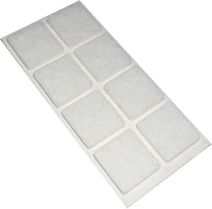 feltrini quadrati 25x25 mm - bianco - blister 8 pezzi