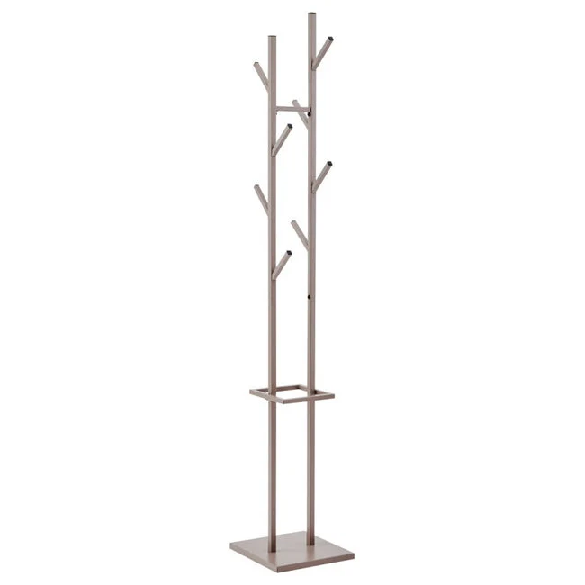 Appendiabiti da terra Grissom in metallo tortora cm 29×29×178