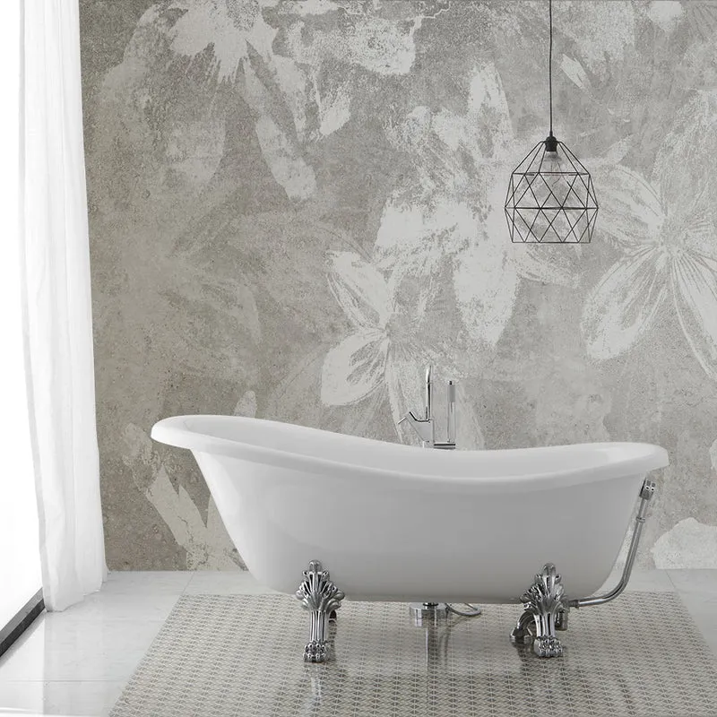 Vasca freestanding stile classico con piedini argento