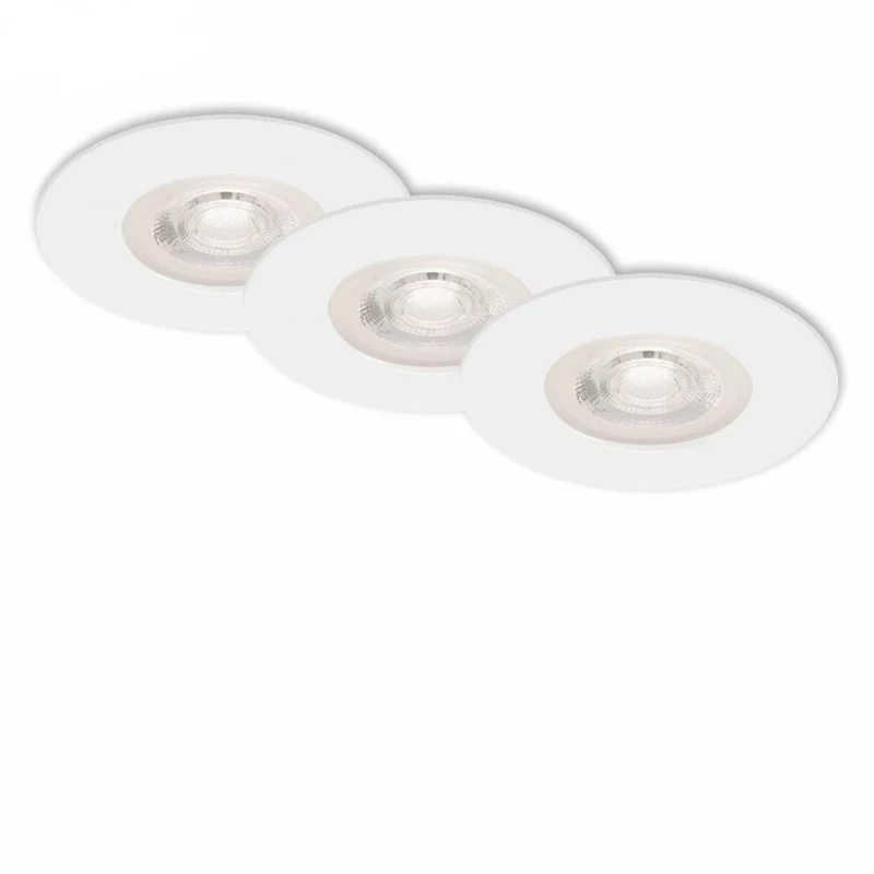 Briloner set 3 faretti Kulana da incasso led 6,8 cm 5w 460lm bianco