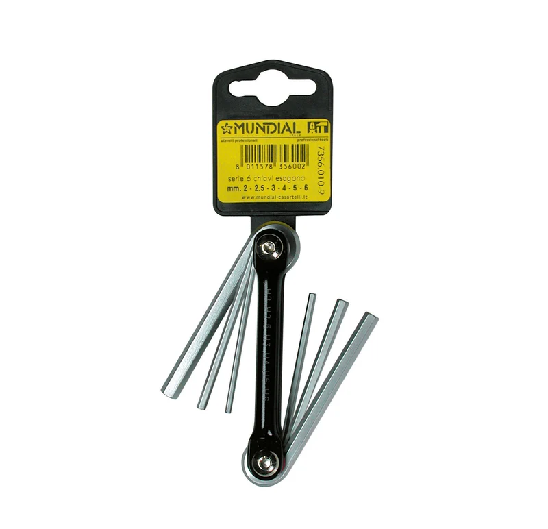 set chiavi esagono mundial 2 - 2,5 - 3 - 4 - 5 - 6 mm