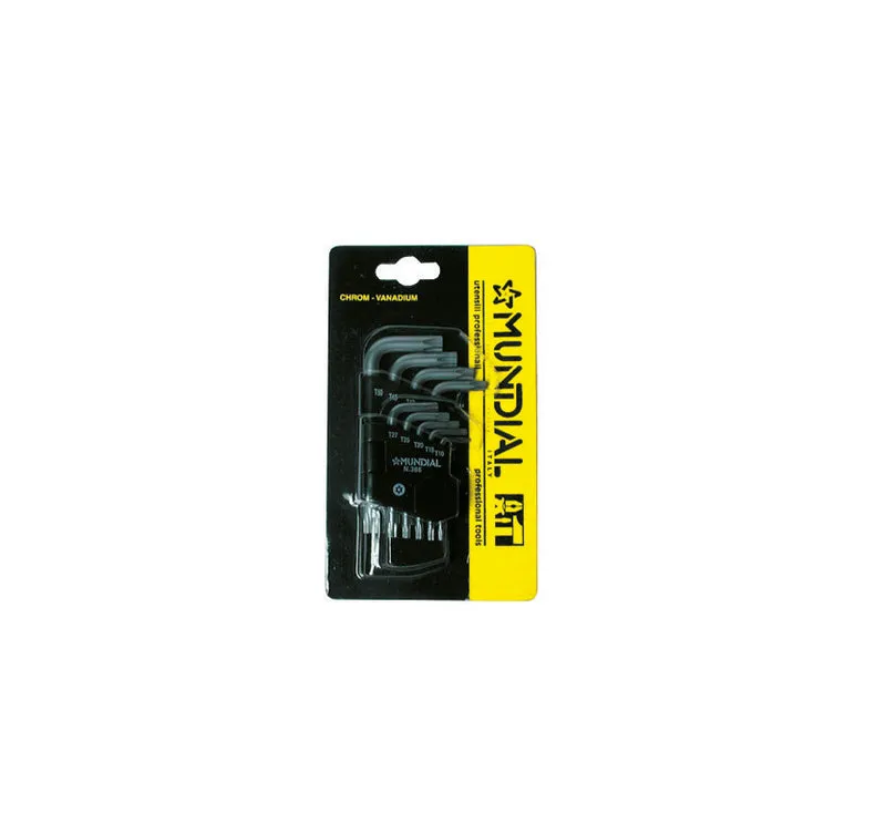 serie chiavi maschio torx mundial 9 pezzi (tx 10÷15)