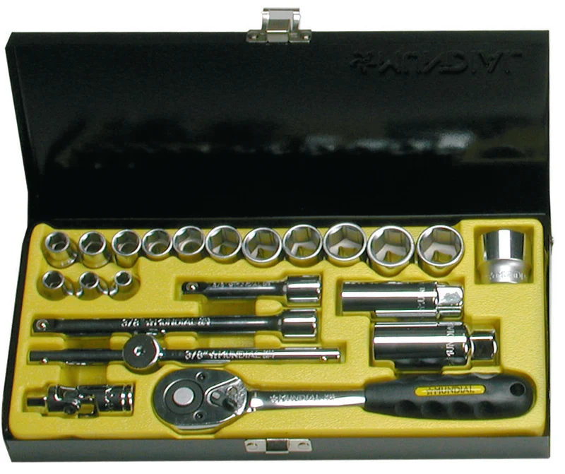 cassetta 22 bussole e accessori mundial 3/8"