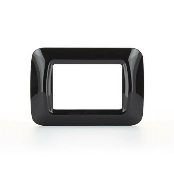 placca coprinterruttori nero toner 'system' 4 posti