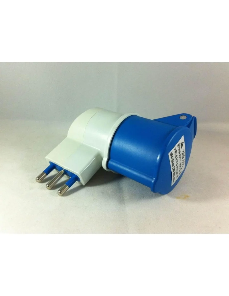 adattatore industriale 16a 90° spina 2p+t 250v - presa 2p+t 220v
