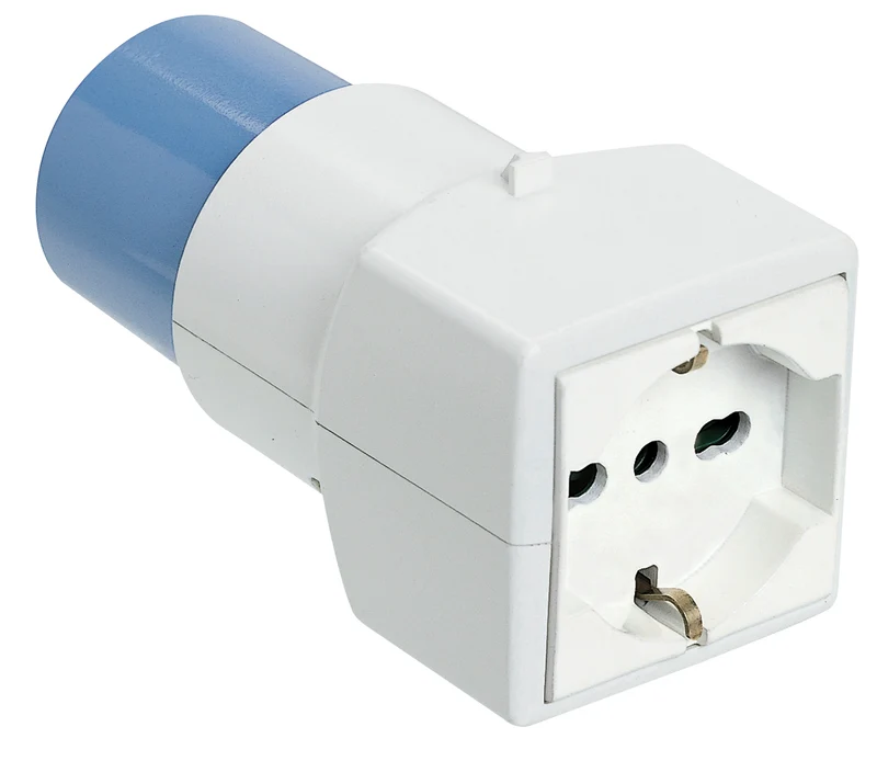 adattatore industriale f. spina 2p+t16a 220v cee-p.schuko 10/16a