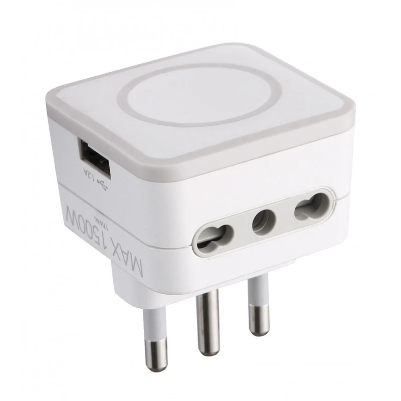 adattatore triplo con porta usb 16a 2p+t - presa 10/16a 2p+t