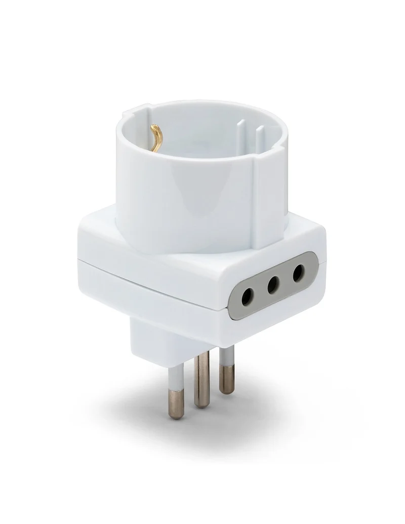 adattatore triplo schuko/bivalente 10a 2p+t - presa 10a 2p+t