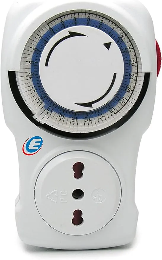 programmatore giornaliero spina 16a 2p+t - presa 10/16 a 2p+t