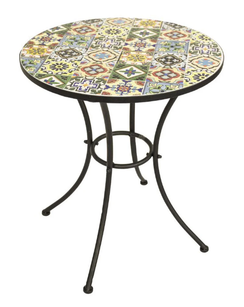 Tavolo rotondo mosaico FLOWER DESIGN VERDELOOK