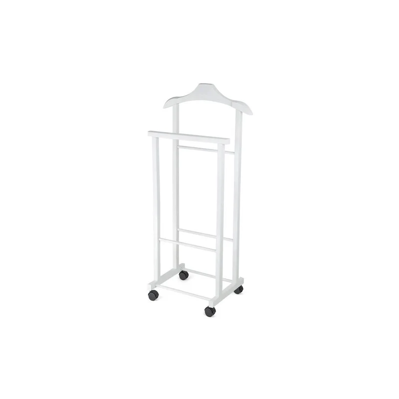 Indossatore in legno bianco con ruote