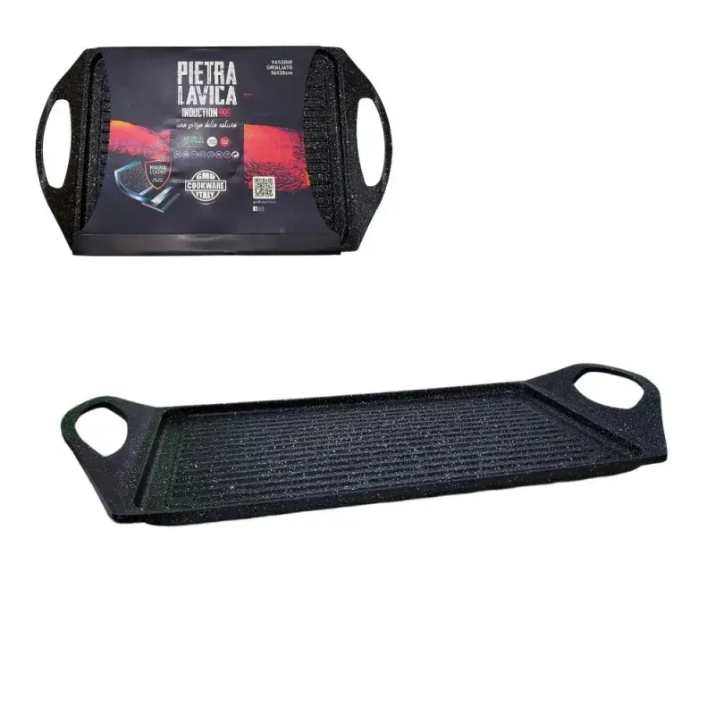Griglia pietra lavica GMD Cookware 44 cm per induzione