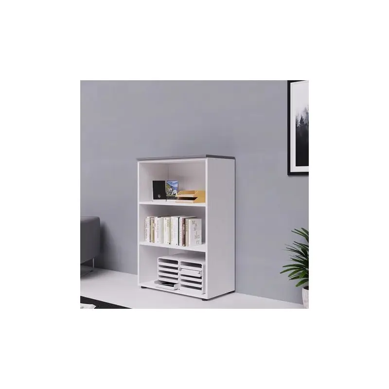 Mobile ufficio a giorno in legno bianco frassinato h87 cm