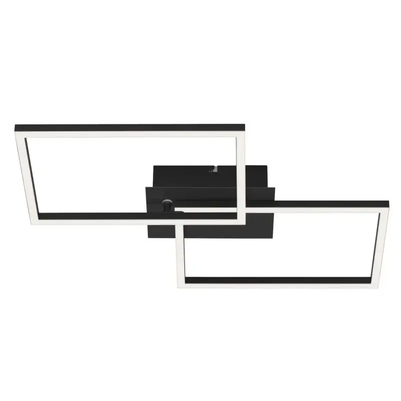 Applique/plafoniera LED Frame 2×15W 1650 lm CCT 50×39 cm nera dimmerabile con telecomando