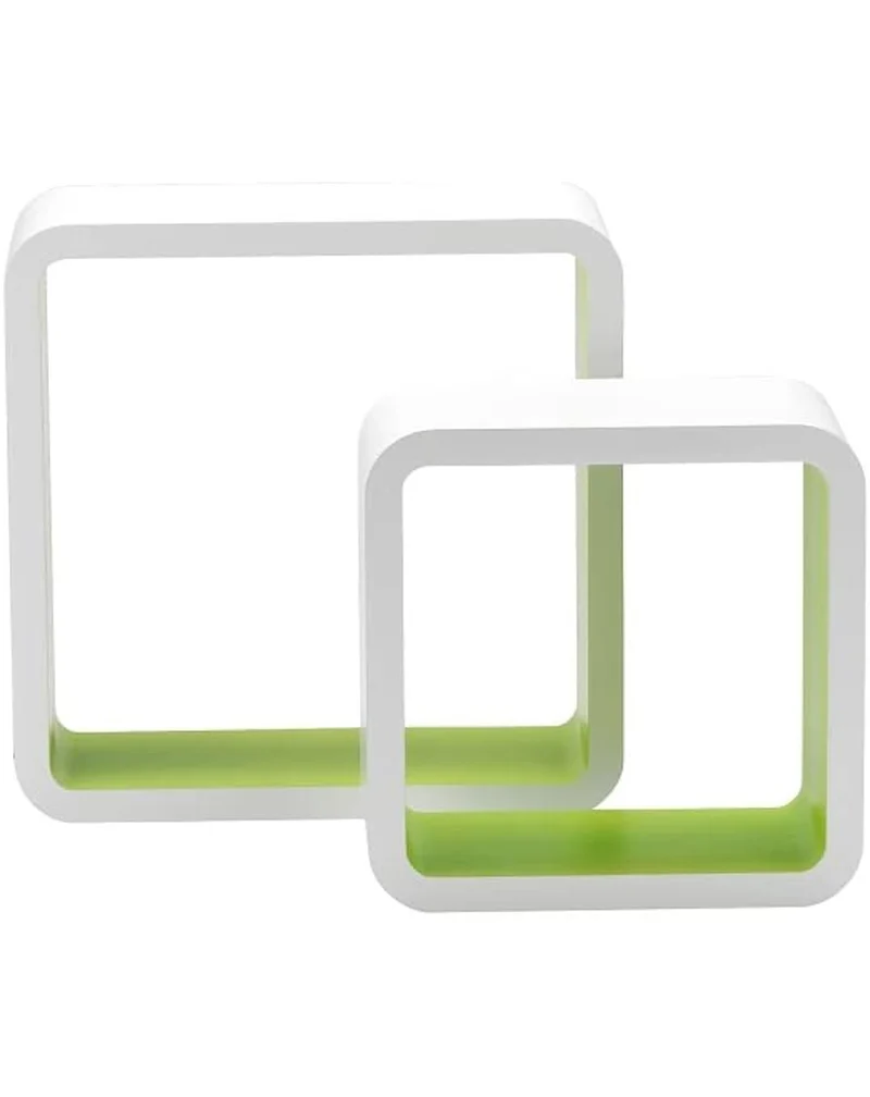 Mensola quadrata stondata bicolore set 2 pezzi KING HOME