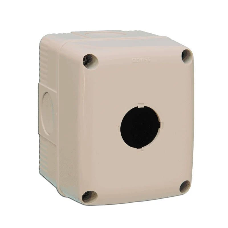 GEWISS GW27101 - Contenitore Vuoto Per Pulsanti, Comandi E Segnalatori, 1 Posto, Diam. 22mm, Coperchio Grigio RAL 7035 - IP66
