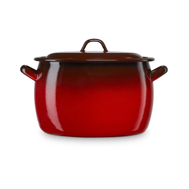 Pentola bombata smaltata rosso fuoco Ø 28 cm 11 L