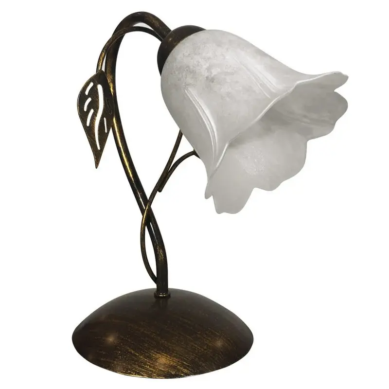 Lume Teresa 1 luce E14 marrone/oro con vetro spugnato bianco