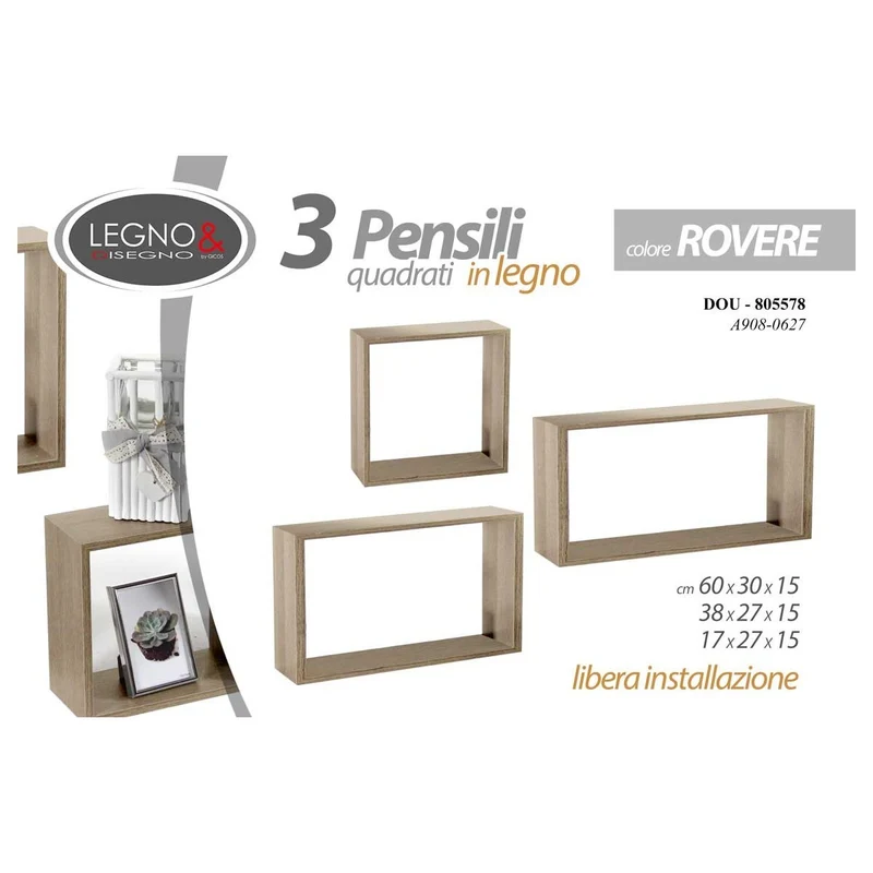 Set 3 moduli rovere 60/38/17 cm