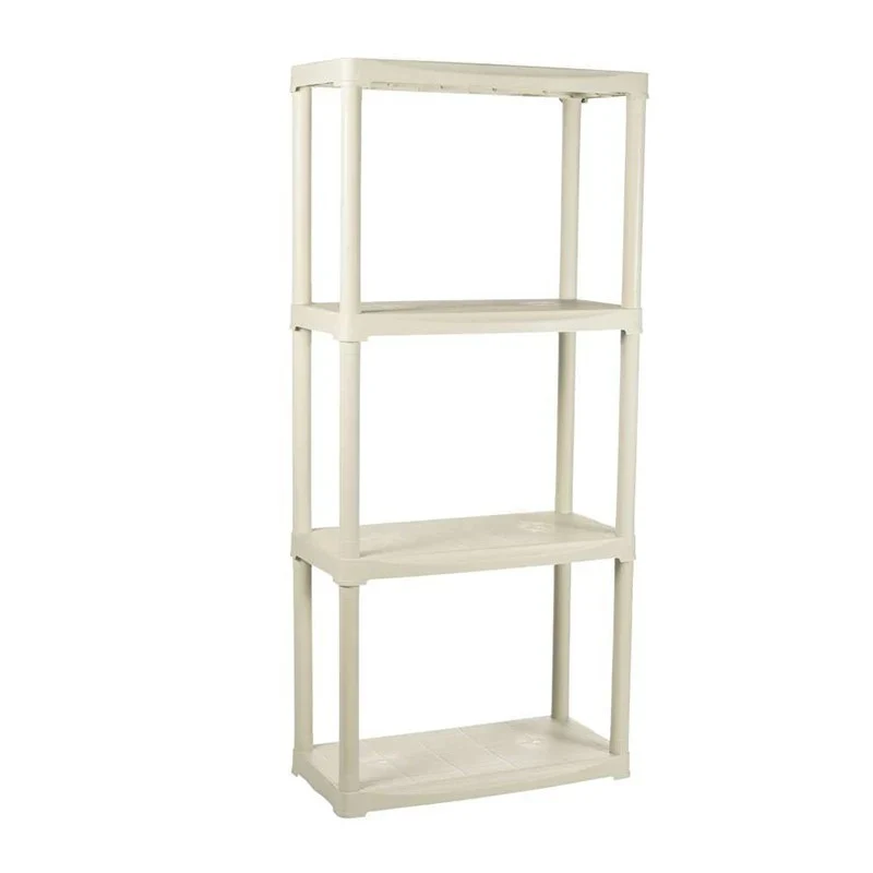Scaffale in resina 4 ripiani ecru 60x30x133 cm