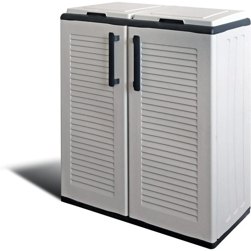 Mobile per raccolta differenziata 2 Posti grigio cm 68x37x90 h
