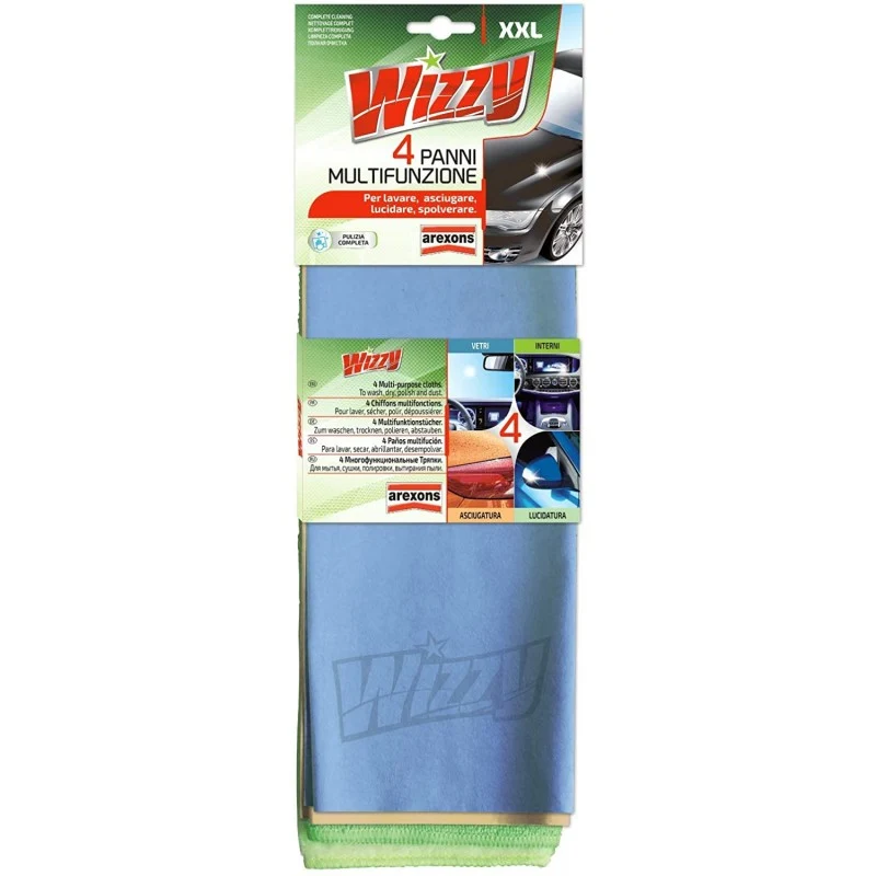 Kit 4 Panni Multifunzione Arexons per la Pulizia dell'Auto