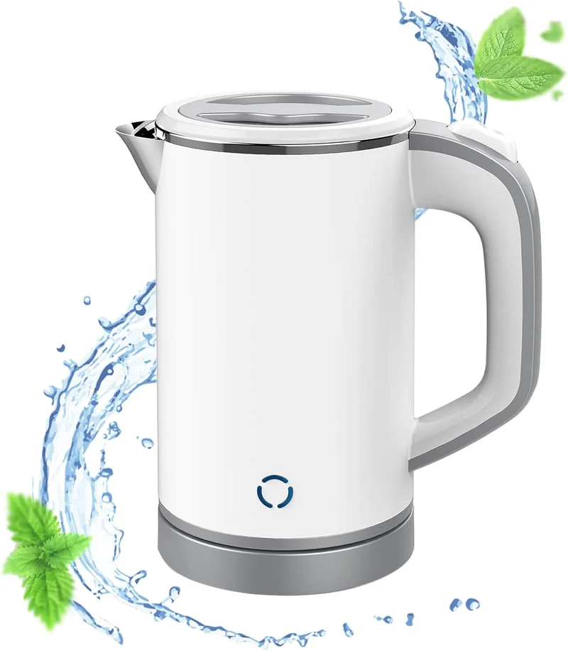 MiliPow 800ML Reisewasserkocher, 5 Minuten schnelles Kochen, Tragbarer Wasserkocher, Mini Camping Wasserkocher, Reise Wasserkocher, Leise, Teekanne aus Edelstahl (Grün)