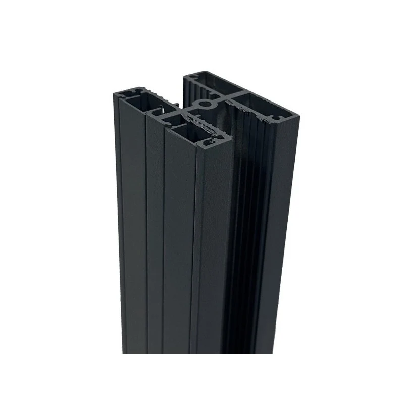 Palo doppio di collegamento Miami in alluminio antracite opaco cm 50×30×194 h