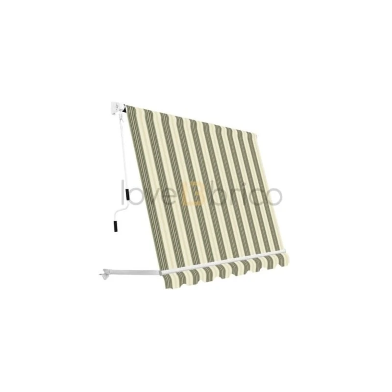 Tenda da sole a caduta 300x250 cm beige rigato con braccetti regolabili
