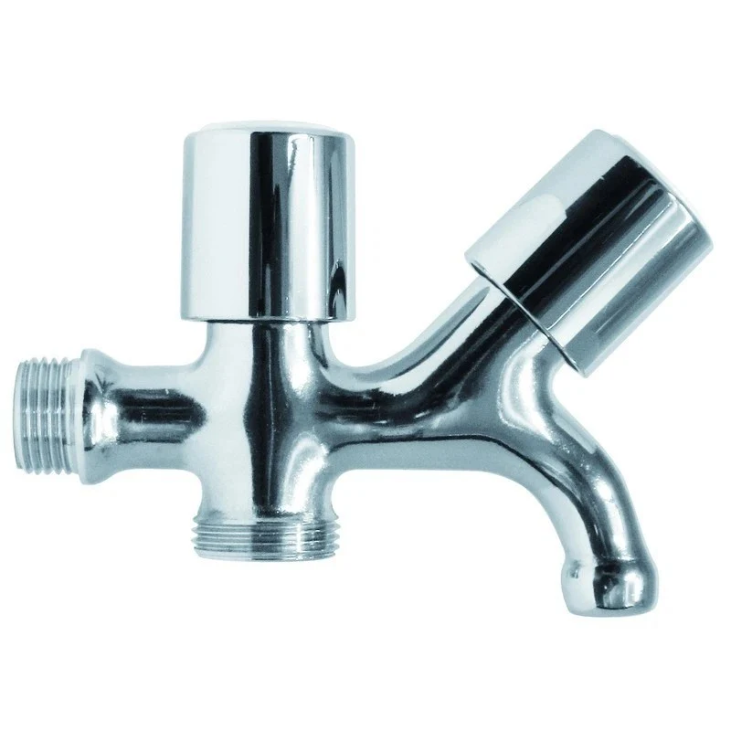 Rubinetto Duplex per lavatrice 1/2" doppio uso cromato