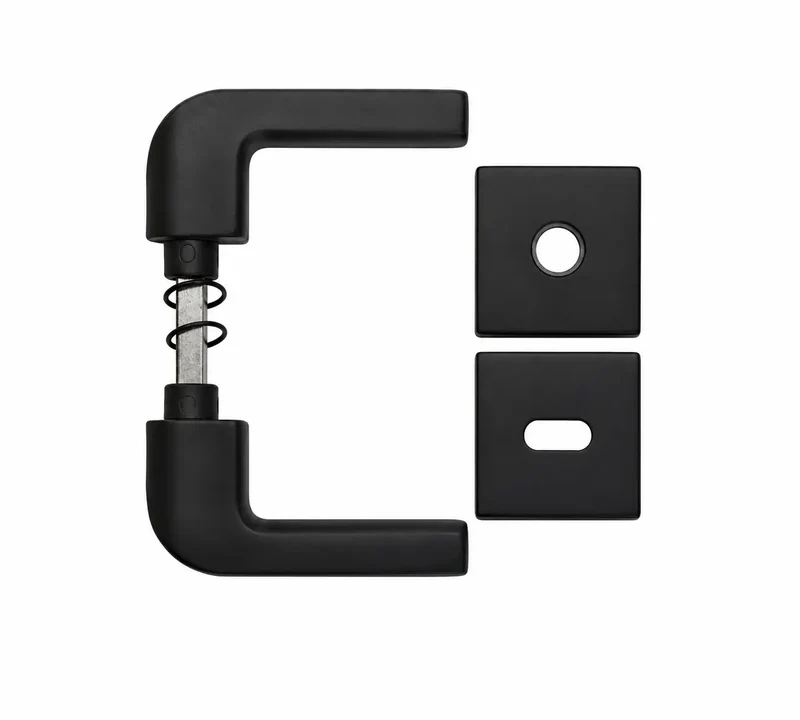 Coppia maniglie Carter Q8 con bocchetta foro chiave MM5 Zalor Nero Opaco