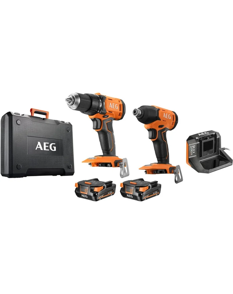 Kit trapano a percussione e avvitatore a impulsi JP18I2-202C AEG