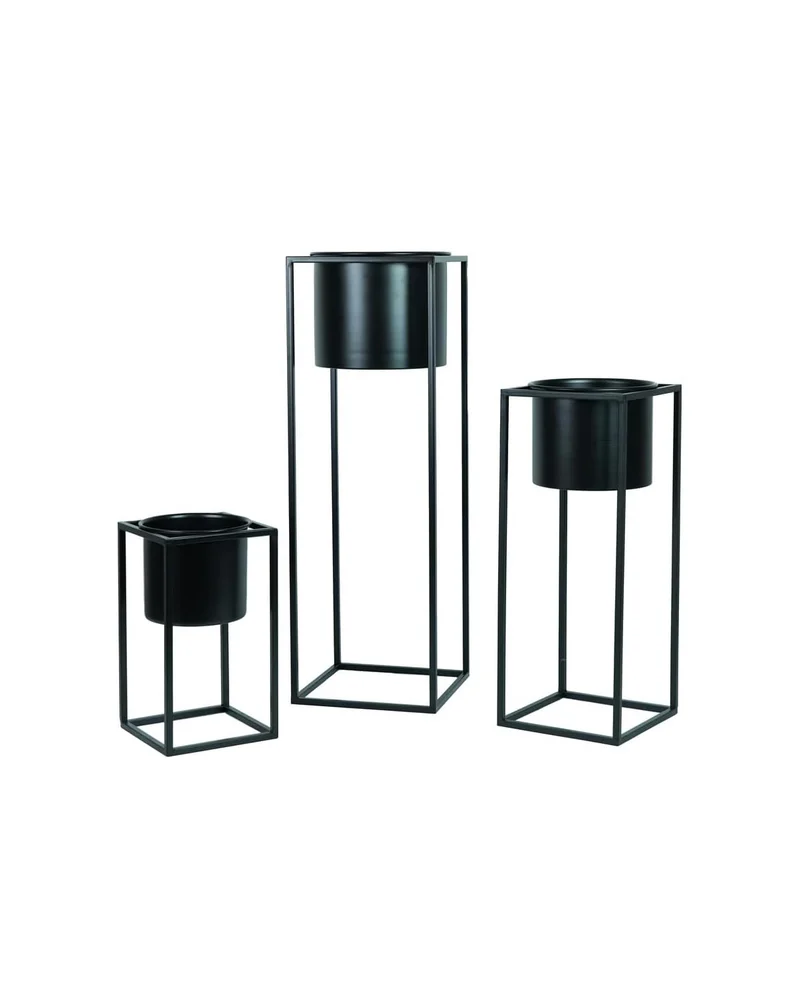 Set tre portavasi nero VERDELOOK