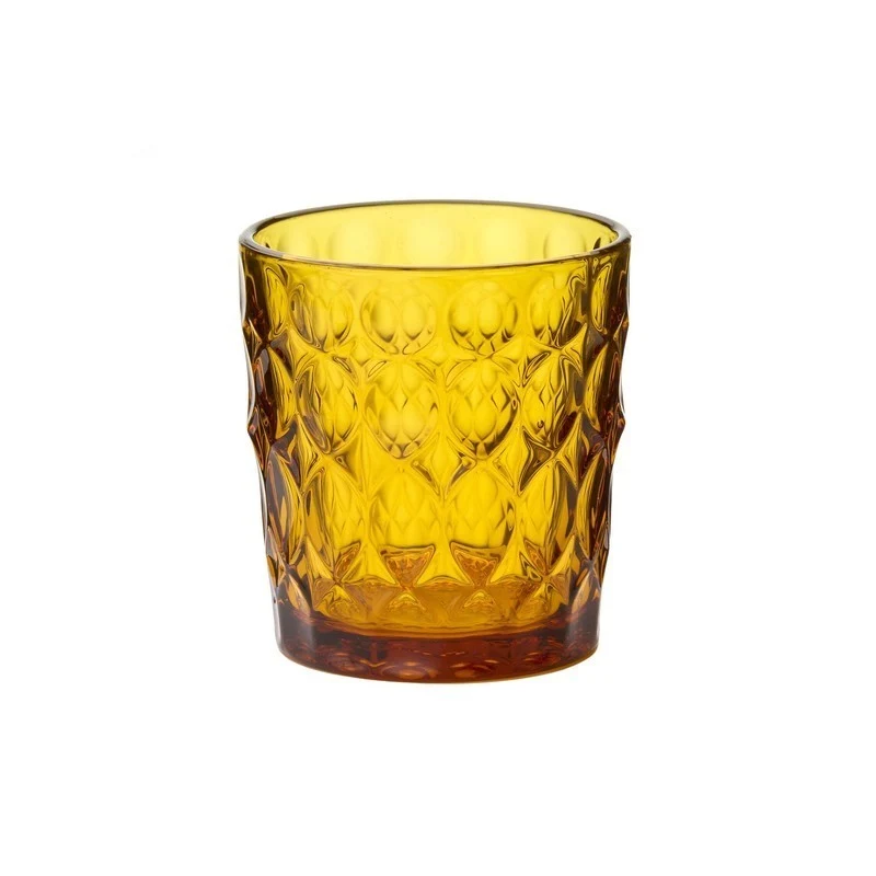 Bicchiere in vetro Vanity Giallo Zafferano