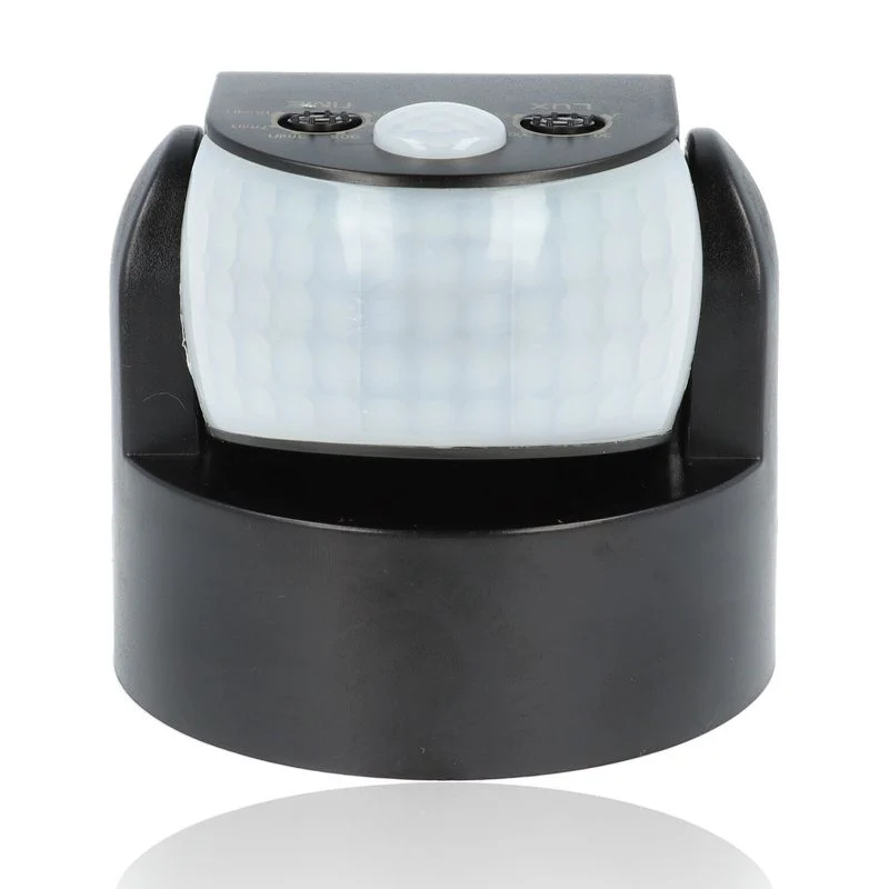 Rilevatore di presenza ad infrarossi da parete IP65 180°/360° - Nero