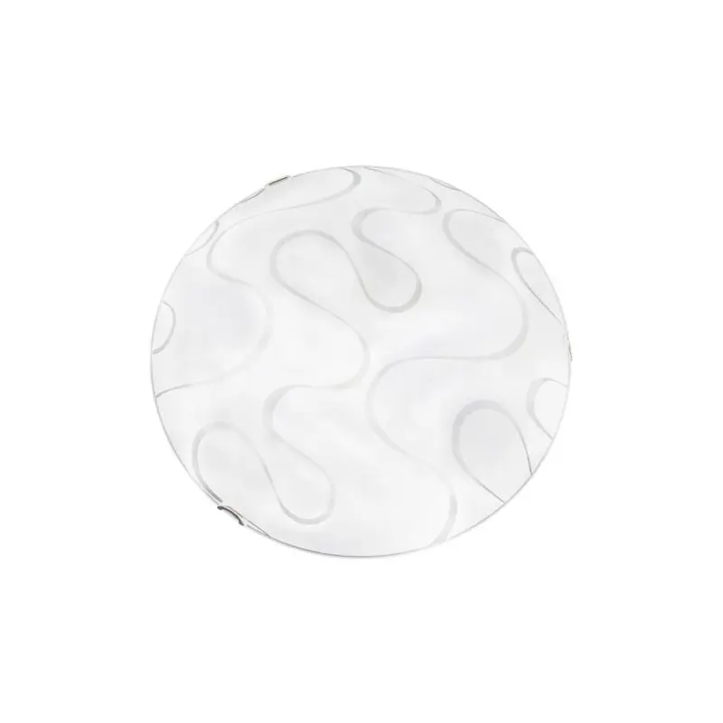 Plafoniera Ondina D.30 1xE27 ganci cromo vetro lastra bianco decorato