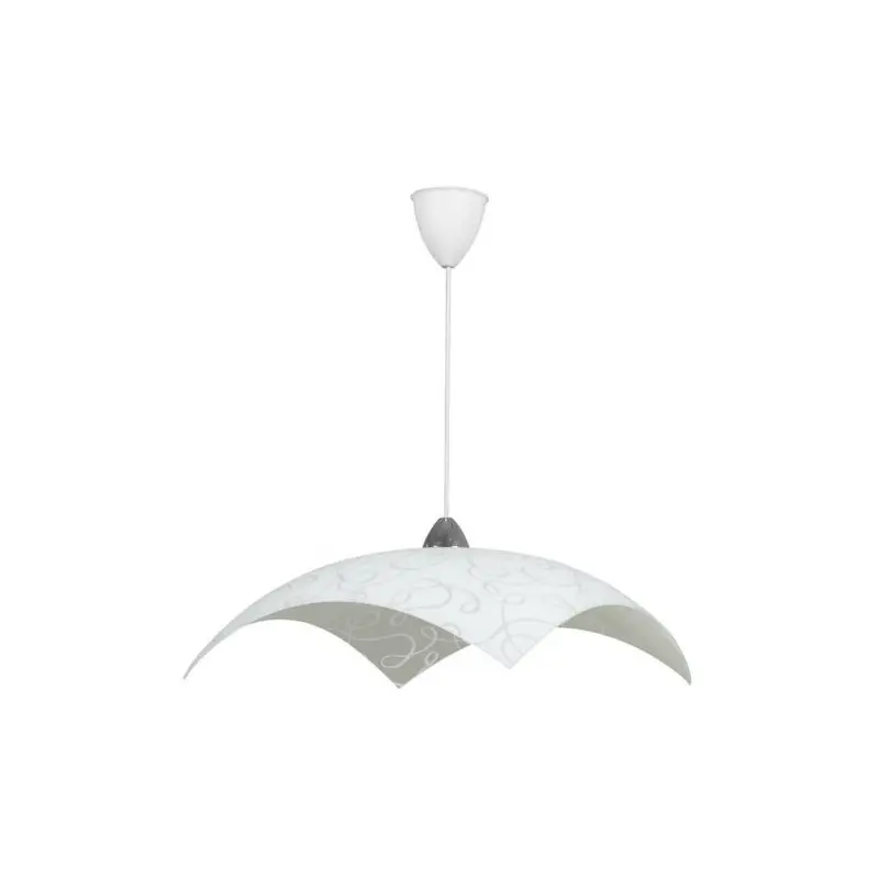 Marilena sospensione 50x50 cm 1xE27 cromo-bianco vetro lastra bianco