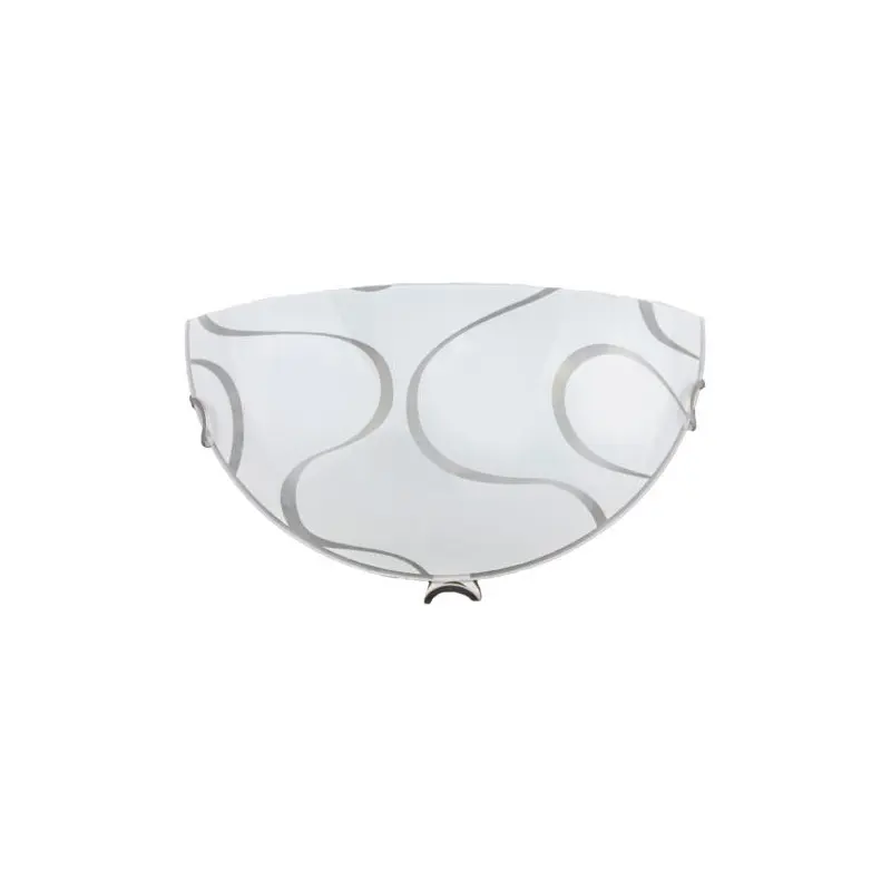 Applique Onda 1xE27 ganci cromo vetro lastra bianco