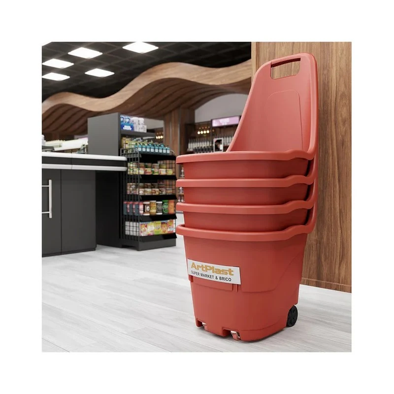 Carrello porta spesa con 4 ruote cm 48,5x57,5x87x5h