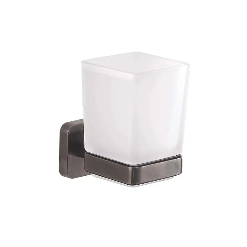 Portaspazzolini bagno Tonga gun metal 9,7 x 6,4x10,5 cm