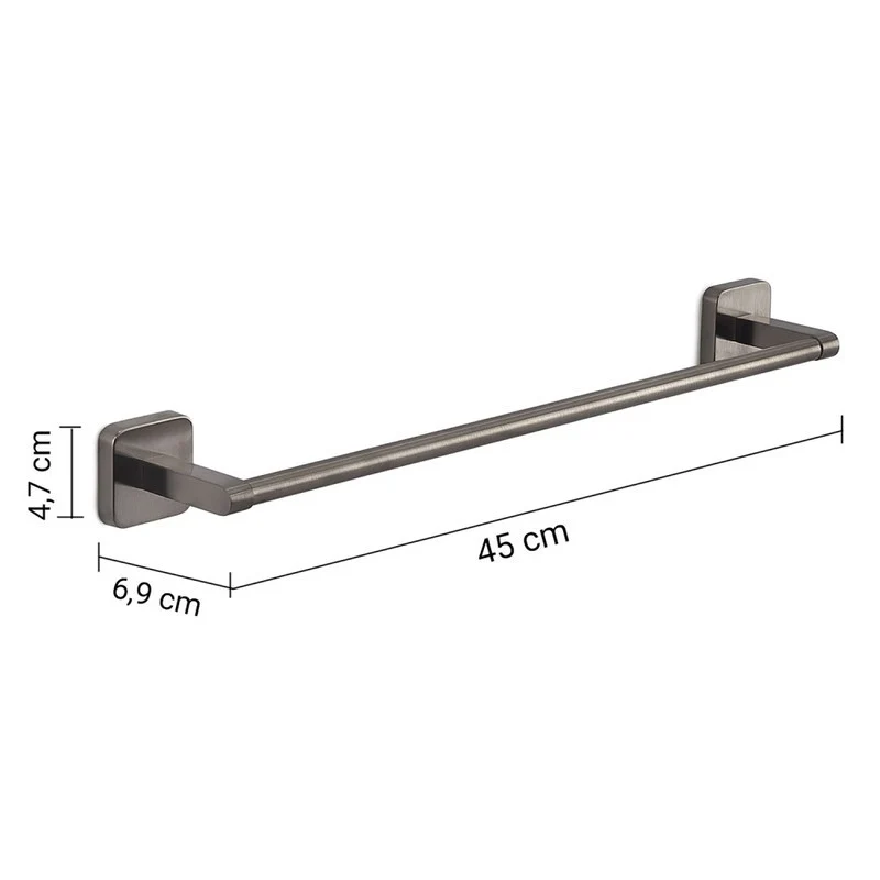 Portasalviette bagno 45 cm Tonga gun metal