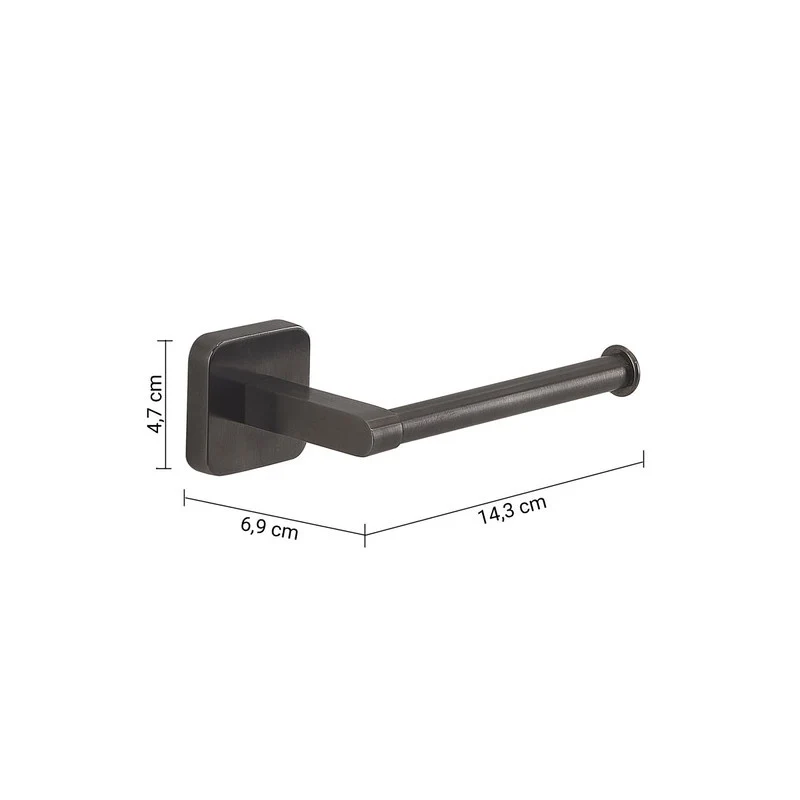 Portarotolo bagno da muro Tonga gun metal 14,3 x 6,9 x 4,7 cm