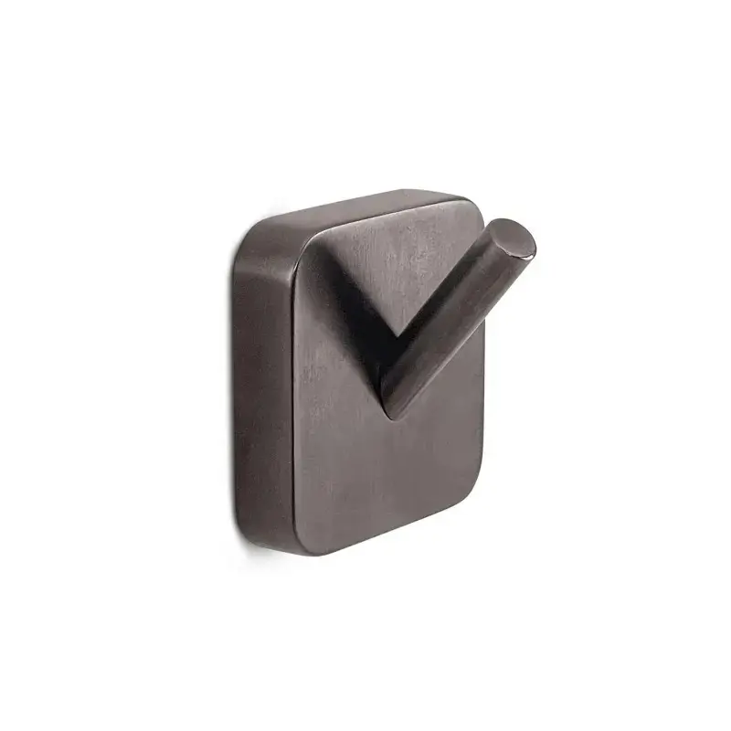 Appendiabiti bagno 2 pezzi Tonga gun metal adesivi 4,9 x 4,7 x 3,1 cm