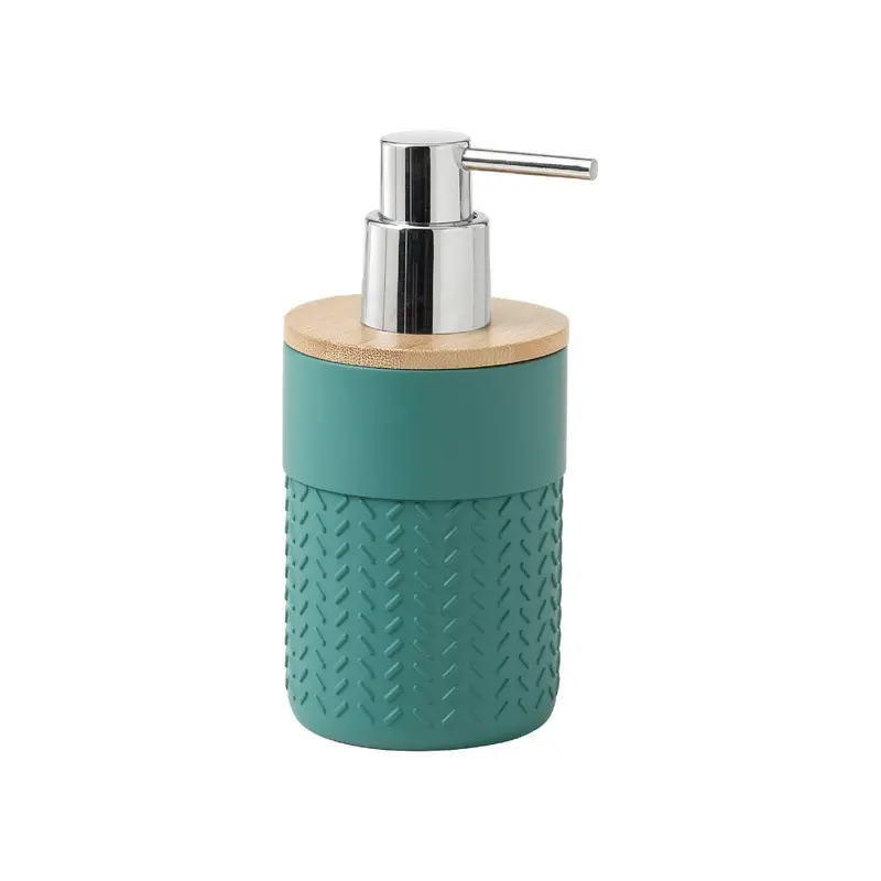 Dosasapone Thea in resina e bambù verde/naturale 15 x 8,5 x 7,5 cm