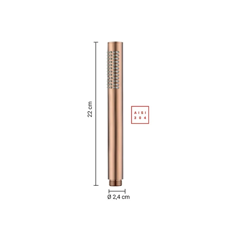 Set doccia tondo Ø25 cm High Pro Plus oro rosa