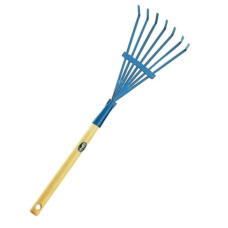 Scopetta da giardino 7 denti con manico in legno 30 cm