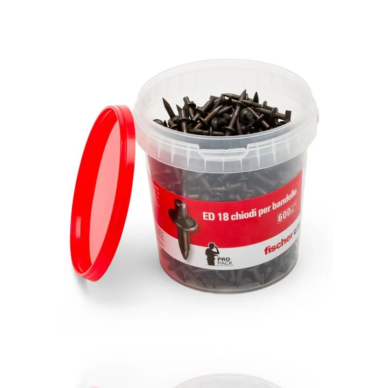 FISCHER 00513848 - Chiodi a percussione per bandelle ED 18 - barattololo 600pz
