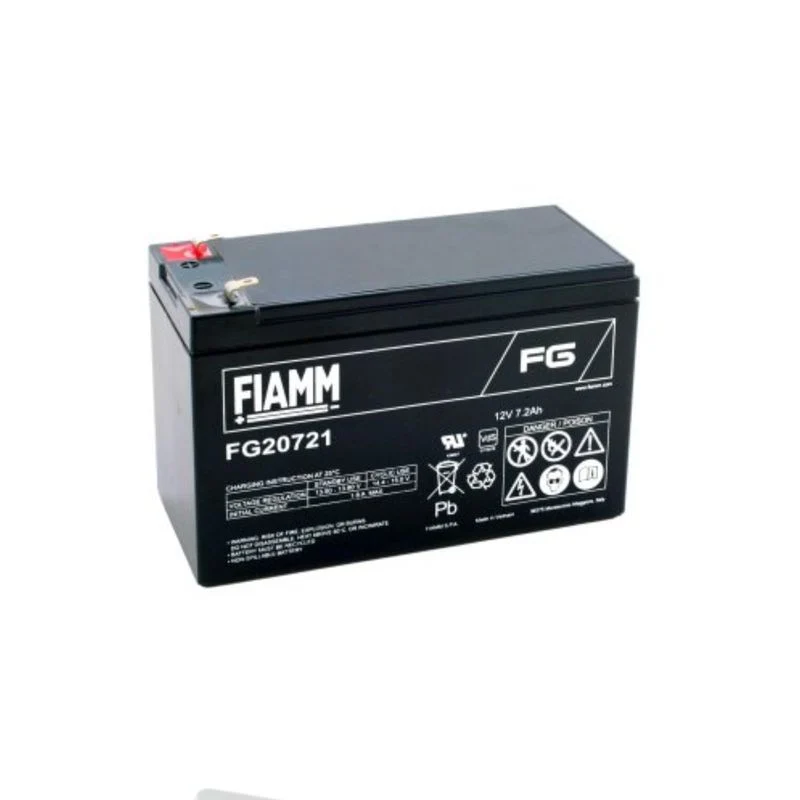 FIAMM FG20721 - Batteria ricaricabile, Piombo-acido, 12V, 7.2Ah, Spina piatta, 4.8 mm